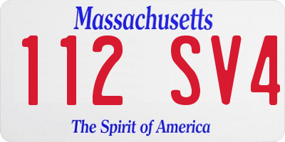 MA license plate 112SV4
