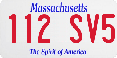 MA license plate 112SV5