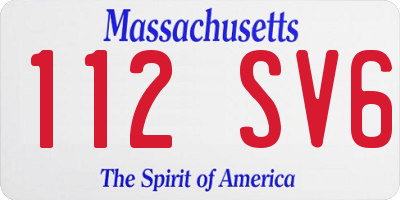 MA license plate 112SV6