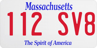 MA license plate 112SV8