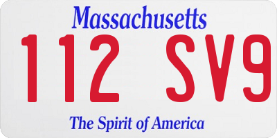 MA license plate 112SV9
