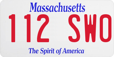 MA license plate 112SW0