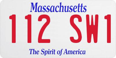 MA license plate 112SW1