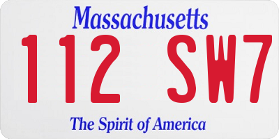 MA license plate 112SW7