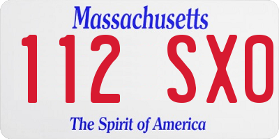 MA license plate 112SX0