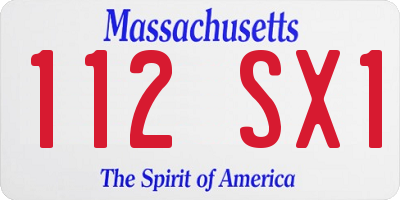MA license plate 112SX1
