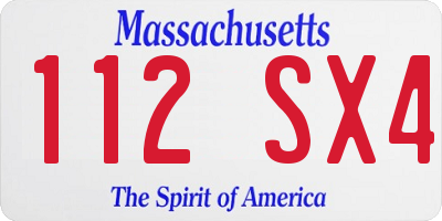 MA license plate 112SX4