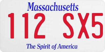 MA license plate 112SX5