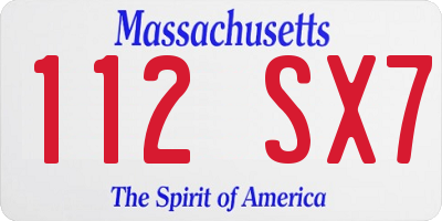 MA license plate 112SX7