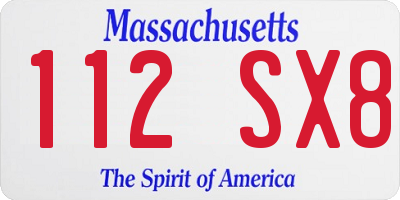 MA license plate 112SX8