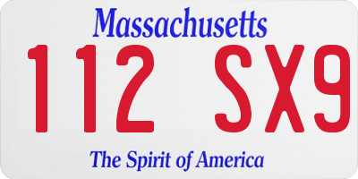 MA license plate 112SX9