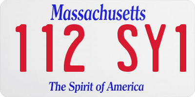 MA license plate 112SY1