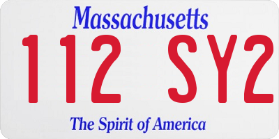 MA license plate 112SY2