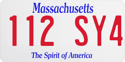 MA license plate 112SY4