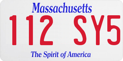 MA license plate 112SY5