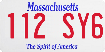 MA license plate 112SY6