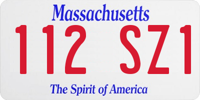 MA license plate 112SZ1