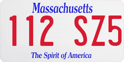 MA license plate 112SZ5