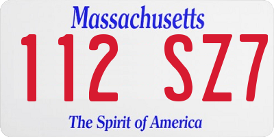 MA license plate 112SZ7