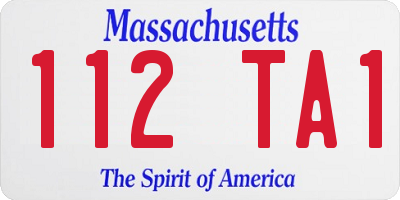 MA license plate 112TA1