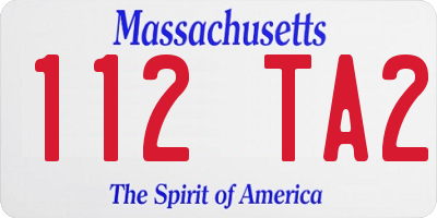 MA license plate 112TA2