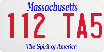 MA license plate 112TA5