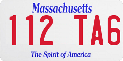 MA license plate 112TA6