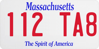 MA license plate 112TA8