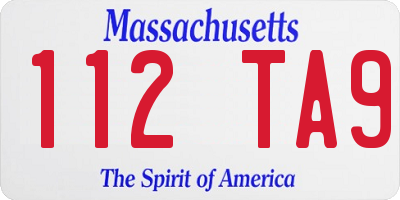 MA license plate 112TA9