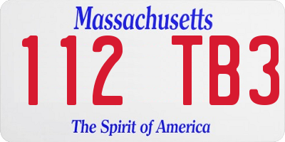MA license plate 112TB3