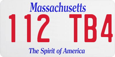 MA license plate 112TB4