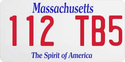 MA license plate 112TB5