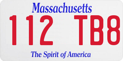 MA license plate 112TB8