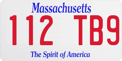 MA license plate 112TB9