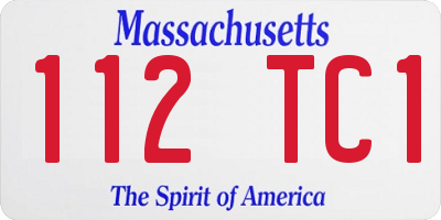 MA license plate 112TC1