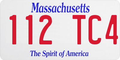 MA license plate 112TC4