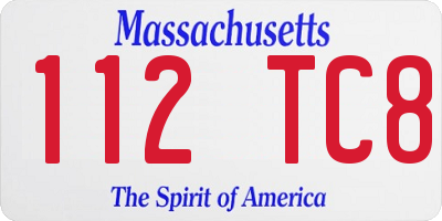 MA license plate 112TC8