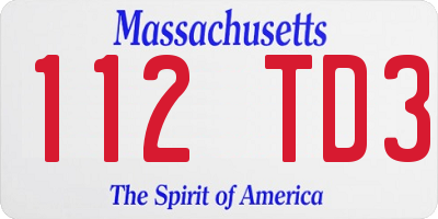 MA license plate 112TD3