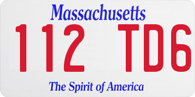 MA license plate 112TD6