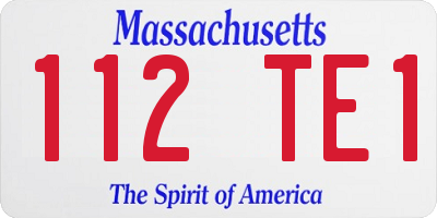 MA license plate 112TE1