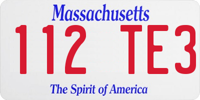 MA license plate 112TE3