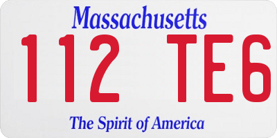 MA license plate 112TE6