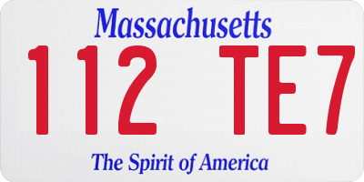MA license plate 112TE7