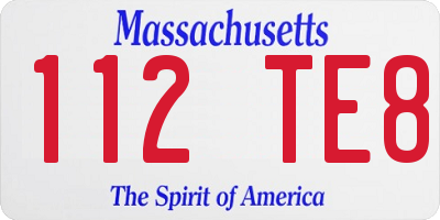 MA license plate 112TE8