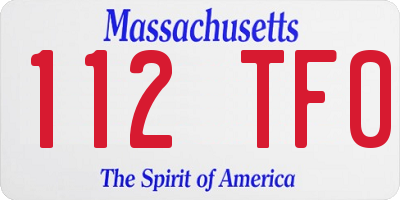 MA license plate 112TF0