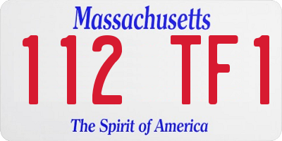 MA license plate 112TF1