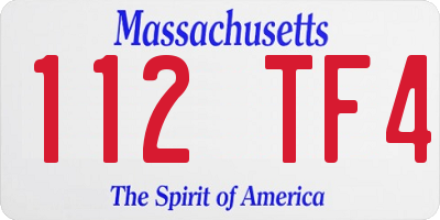MA license plate 112TF4