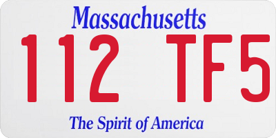 MA license plate 112TF5