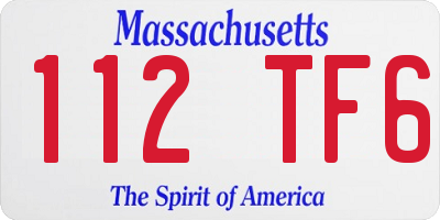 MA license plate 112TF6