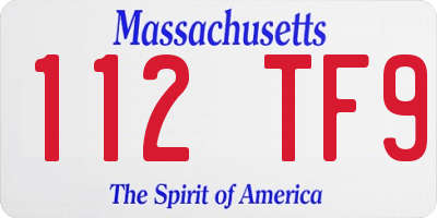 MA license plate 112TF9